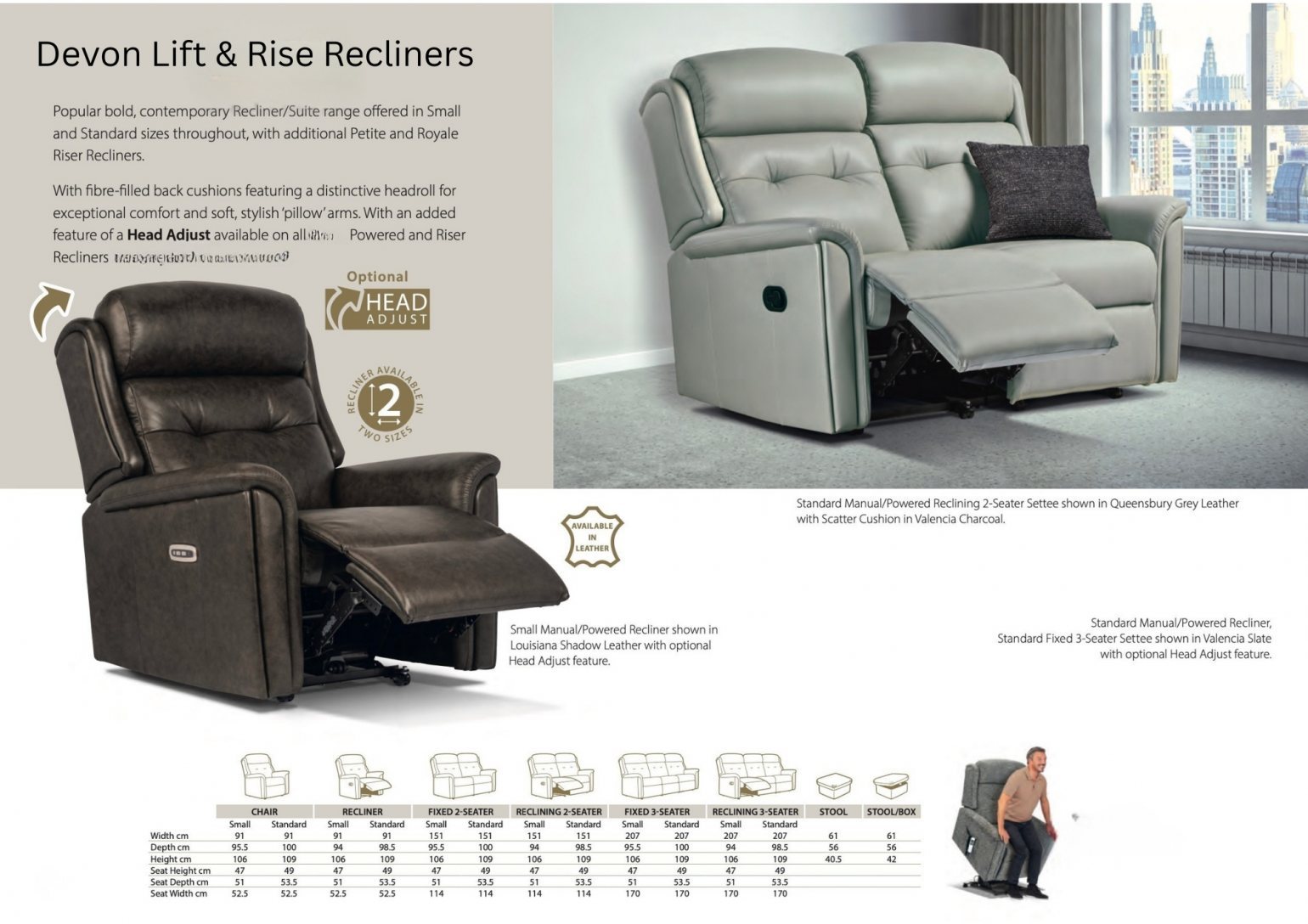 Devon Lift & Rise Recliners - Riser Recliners - Dennetts Furniture