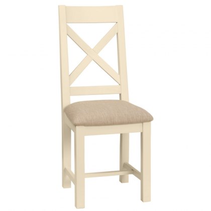 Chester Ivory Cross Back Fabric Chair