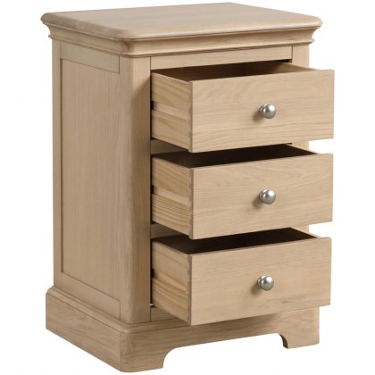 Lydford Oak 3 Drawer Bedside