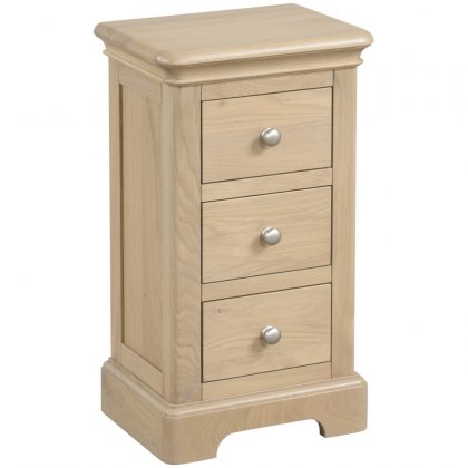 Lydford Oak Compact 3 Drawer Bedside