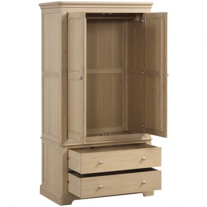 Lydford Oak Double Wardrobe With 2 Drawers
