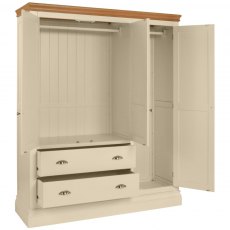 Lundy Painted Triple Wardrobe With 2 Drawers
