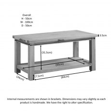 Chester Large Coffee Table With Shelf