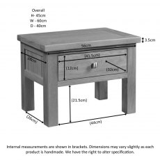 Chester Small Bedside Table With Drawer