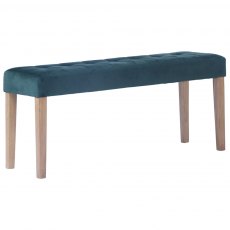 Ashbury Velvet Bench 104cm Forest