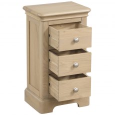 Lydford Oak Compact 3 Drawer Bedside