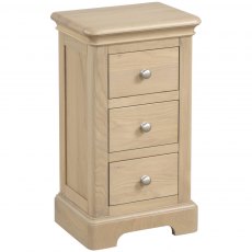Lydford Oak Compact 3 Drawer Bedside
