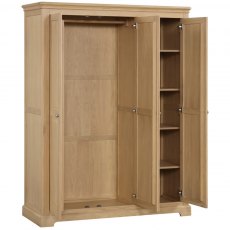 Lydford Oak Triple Robe With Shelves