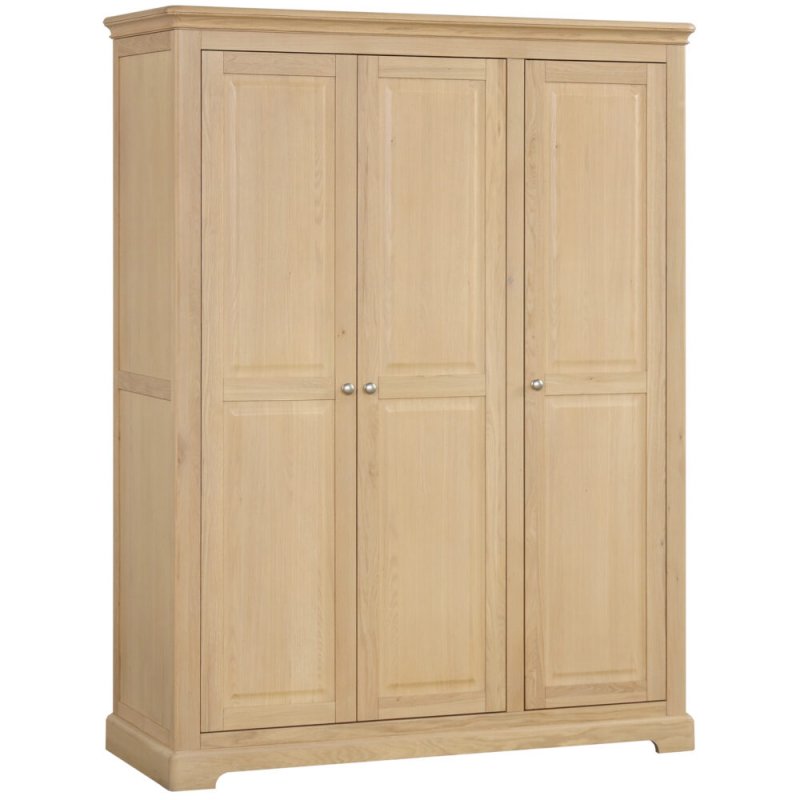 Lydford Oak Triple Robe With Shelves