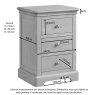 Lydford Oak 3 Drawer Bedside