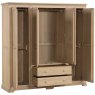 Lydford Oak Quad Wardrobe With 2 Drawers