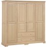 Lydford Oak Quad Wardrobe With 2 Drawers